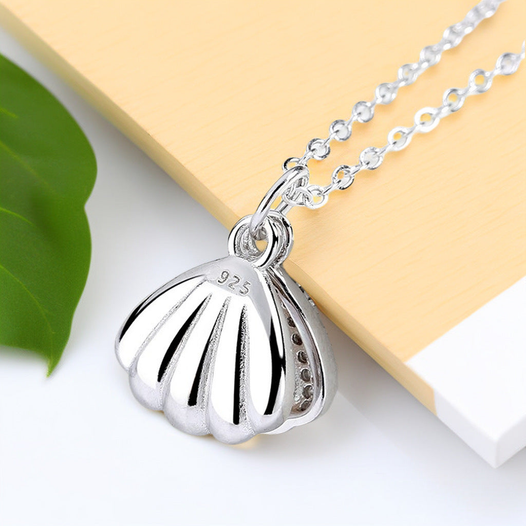 Shell Pearl Female Platinum Singapore Simple Style Necklaces