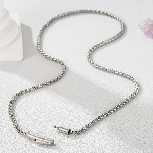Women's & Men's Stainless Steel Keel Chain Titanium Clavicle Necklaces