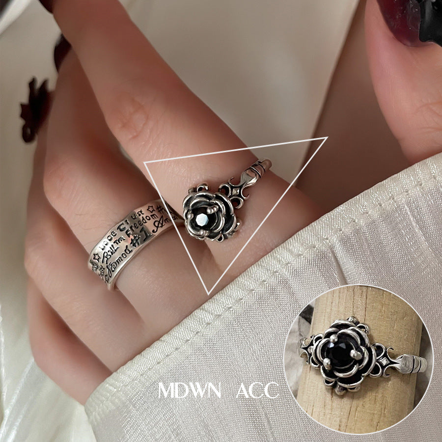 Women's Letters Fashion Elegant Sier Simple Loving Rings