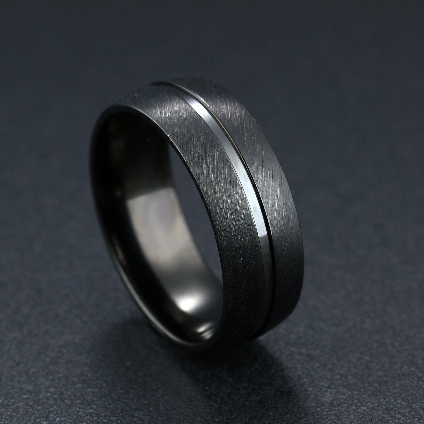 Men's Source Fashion Simple Black Stainless Steel Personalized Rings