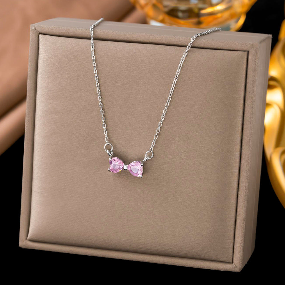 Simple Cute Bow Zircon Fashion Minimalist Jewelry Set