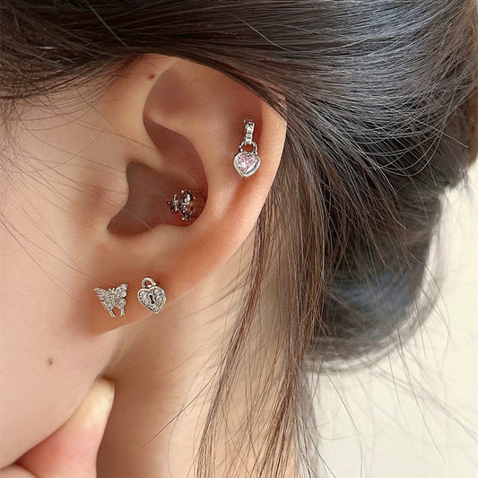 Style Personalized Zircon Love Butterfly Ear Bone Earrings