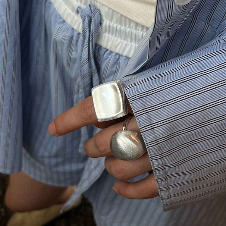 French Style Metal Advanced Sensitive Surface Design Rings