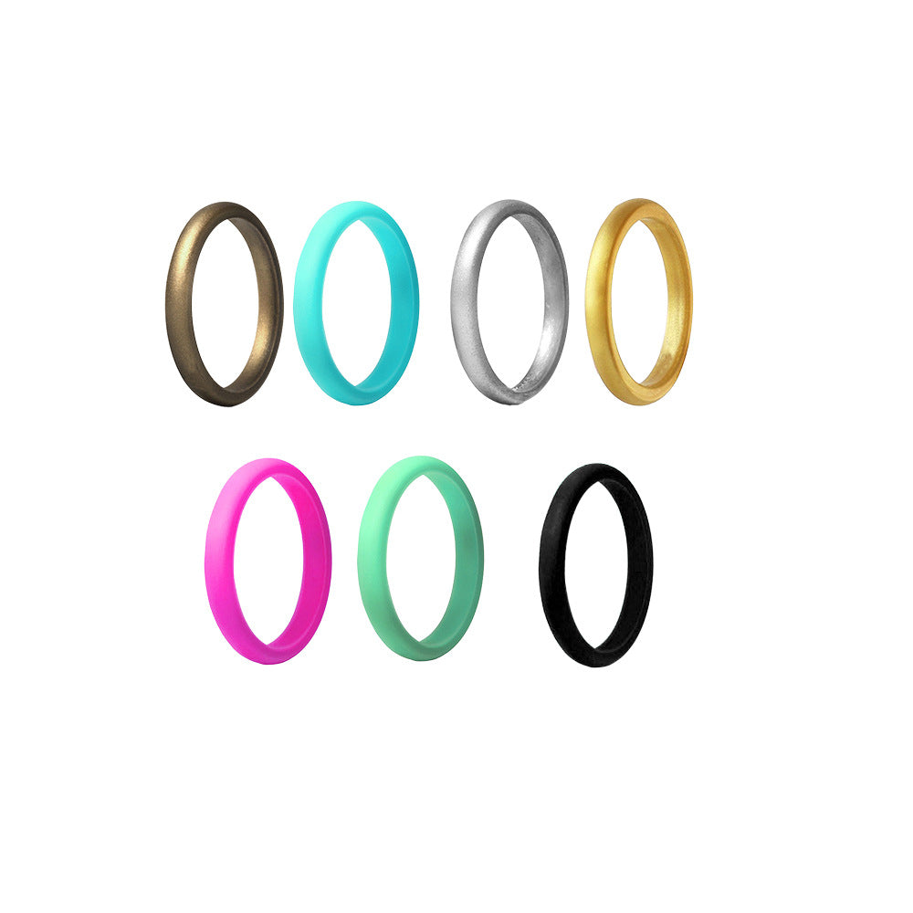 Gel Color Group Silicone Finger Unisex Rings