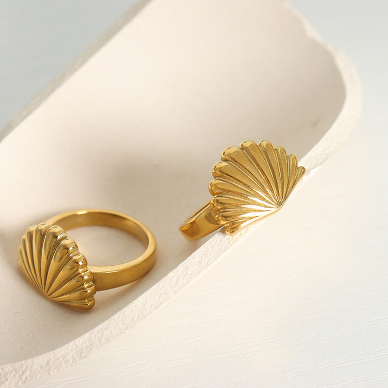 Ocean Style Personalized Scallop Niche Creative Design Rings