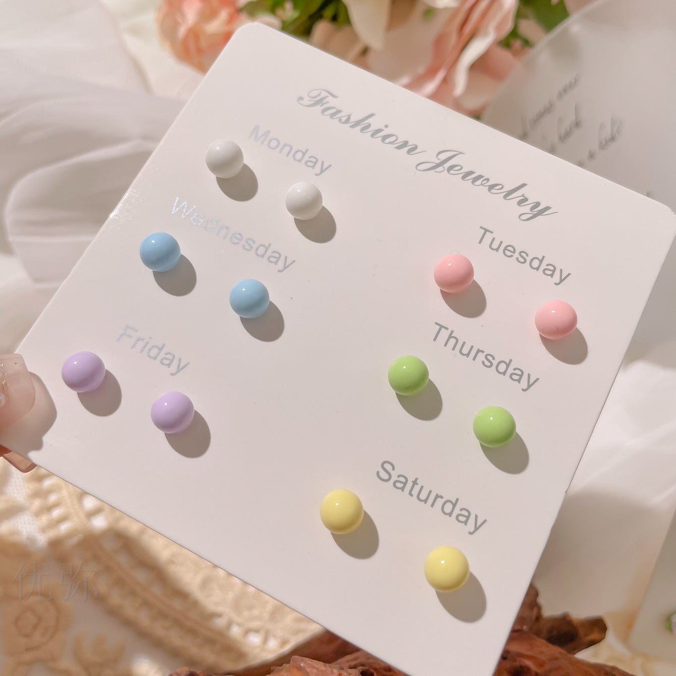 Fresh Macaron Colorful Camellia Simple Beanie Female Earrings