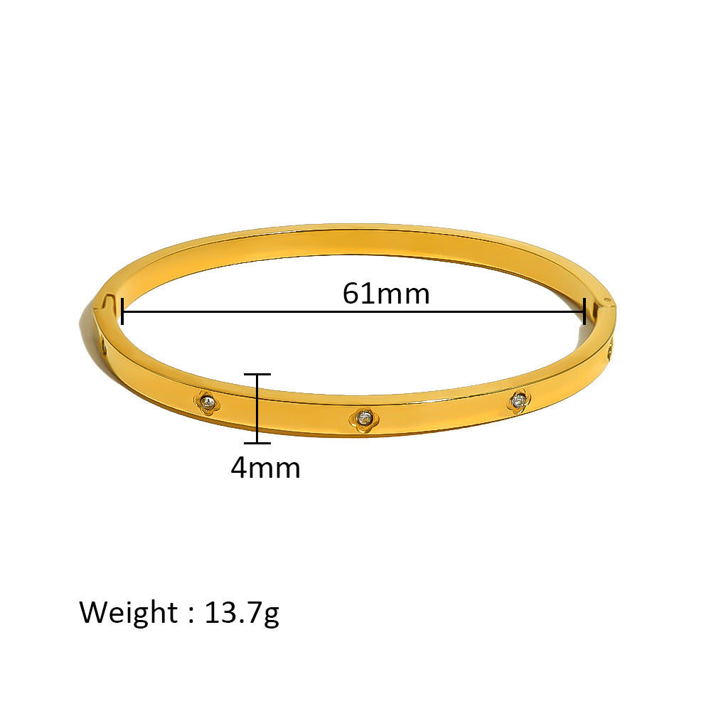 Women's Stainless Steel Electroplated Eight Awn Star Flower Geometric Bracelets