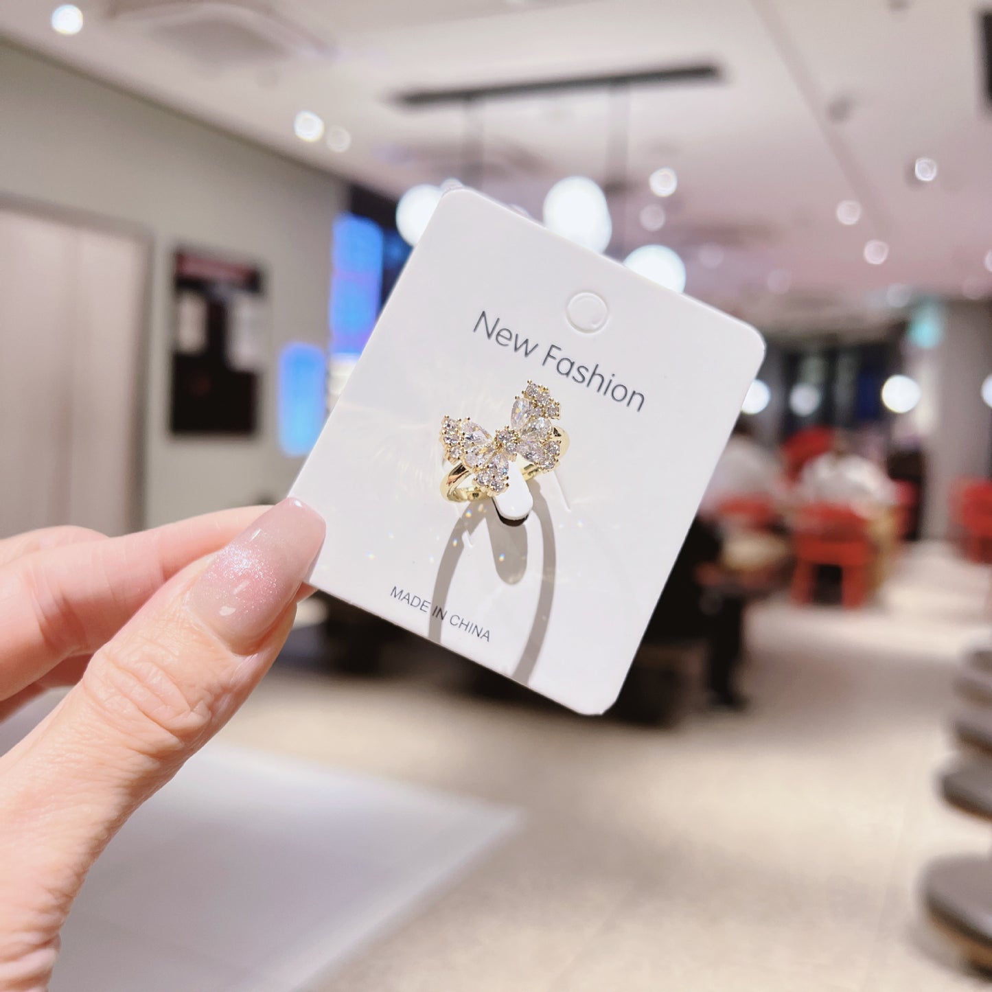 Zircon Flower Niche Style Fashion Design Ice Ring