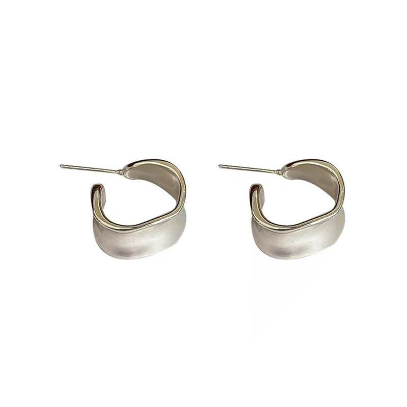 Ear Sier Needle Irregular High-grade Metal Earrings