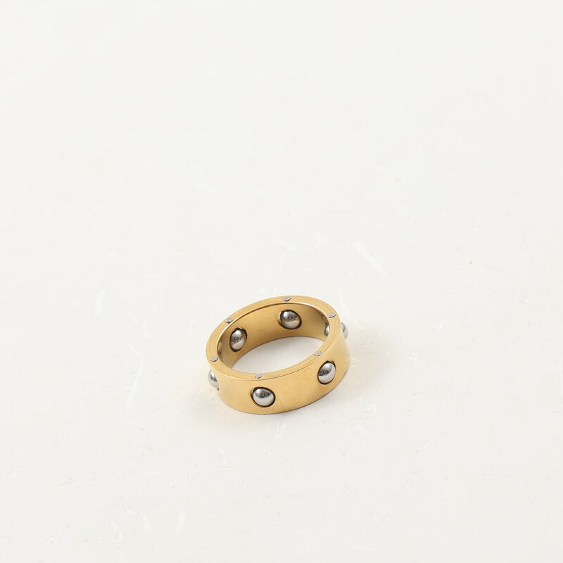 Ball Decompression Shipping Beads Titanium Steel Gold Rings