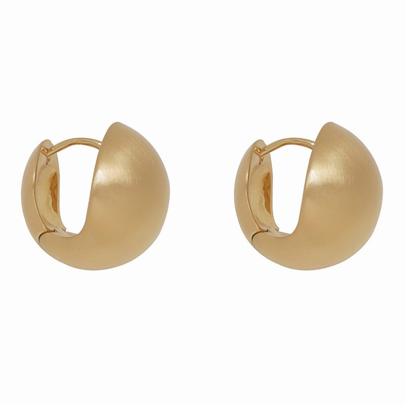 Women's Brushed Metal Ball Simple Fashion Personality Earrings