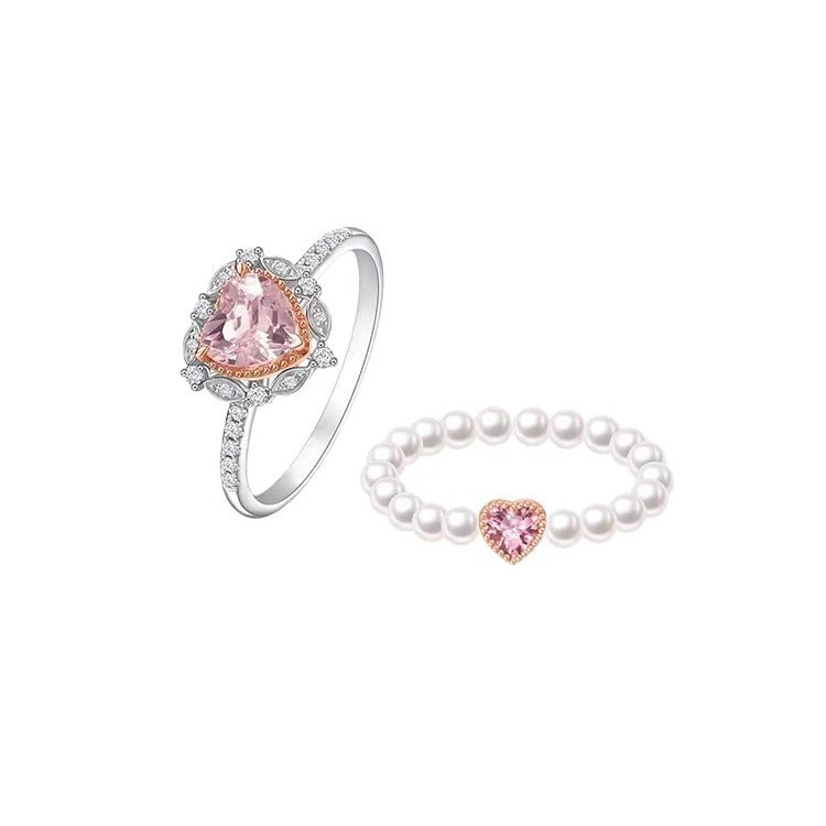 Heart Zircon Pearl On The Run Rings