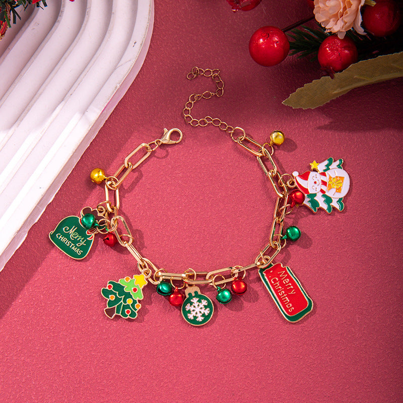 Christmas Snowflake Tree Polymer Clay Bead Bracelets