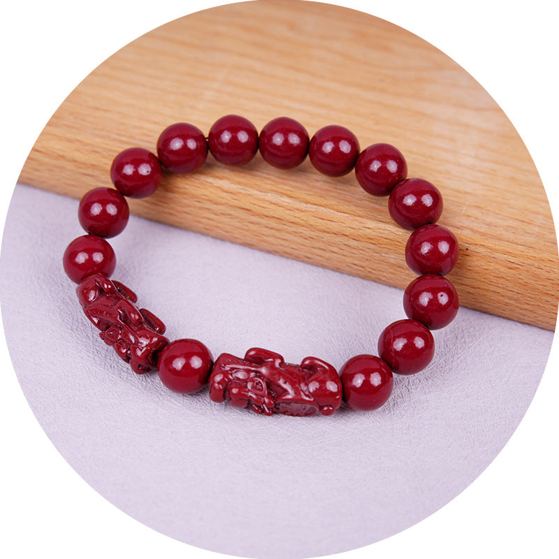 Women's & Men's Cinnabar Pi Chinese Double Purple Gold Bracelets