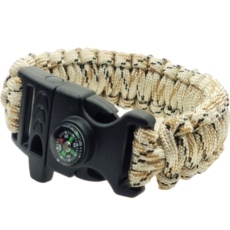 Parachute Cord Emergency Survival Mountaineering Compass Bracelets