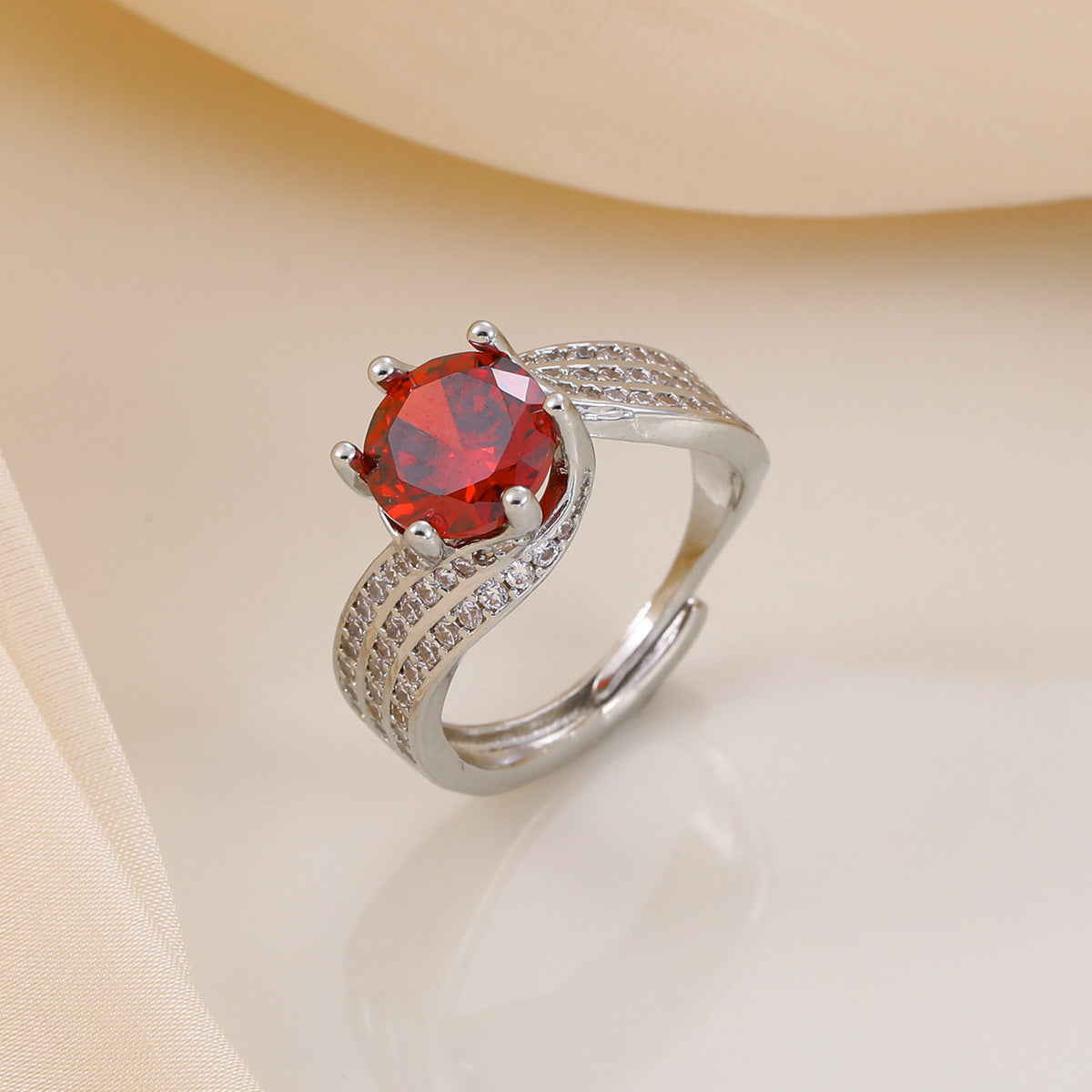 Imitation Moissanite Female Frame Zircon Wedding Ring