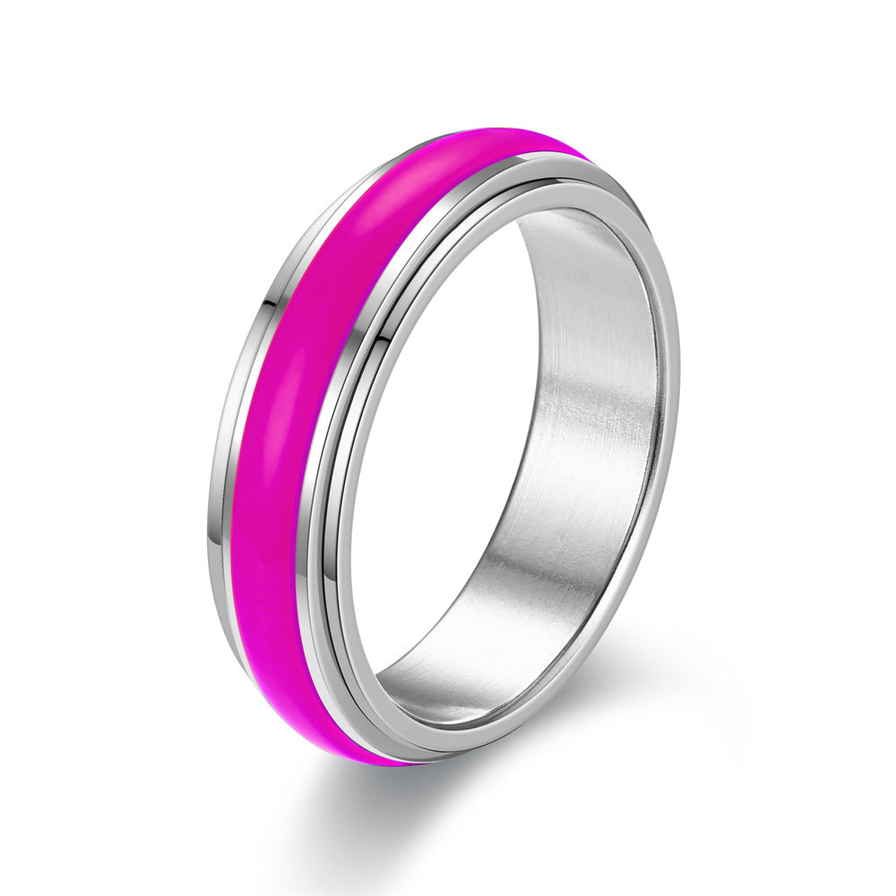 Accessories Stainless Steel Luminous Rotatable Decompression Rings