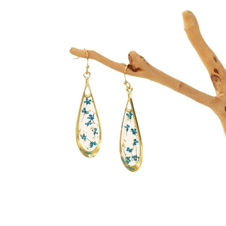 Fashion Modern Dried Flower Preserved Fresh Earrings