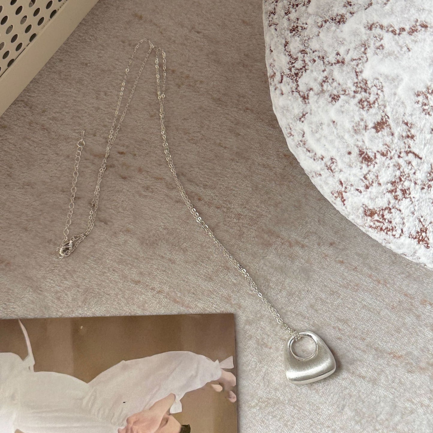 Simple Light Luxury Metal Bags Long Niche Design Leather Rope Necklaces