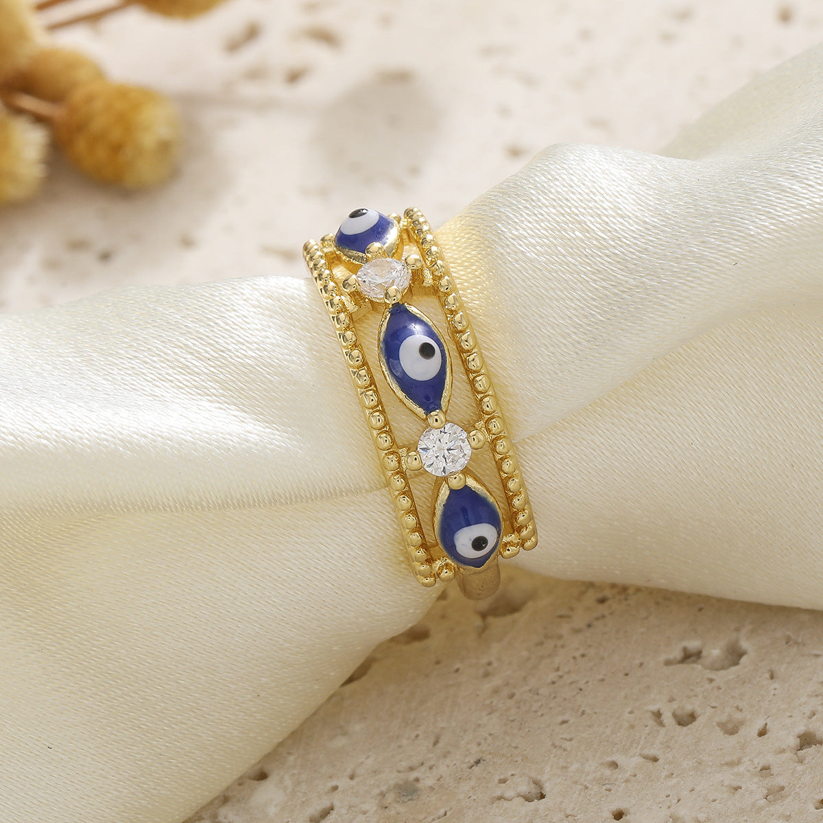 Zircon Enamel Drop Oil Female Evil Rings