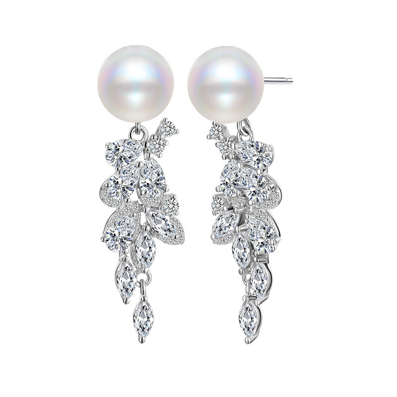 Zircon Light Luxury High-grade Tassel Sparrow Earrings