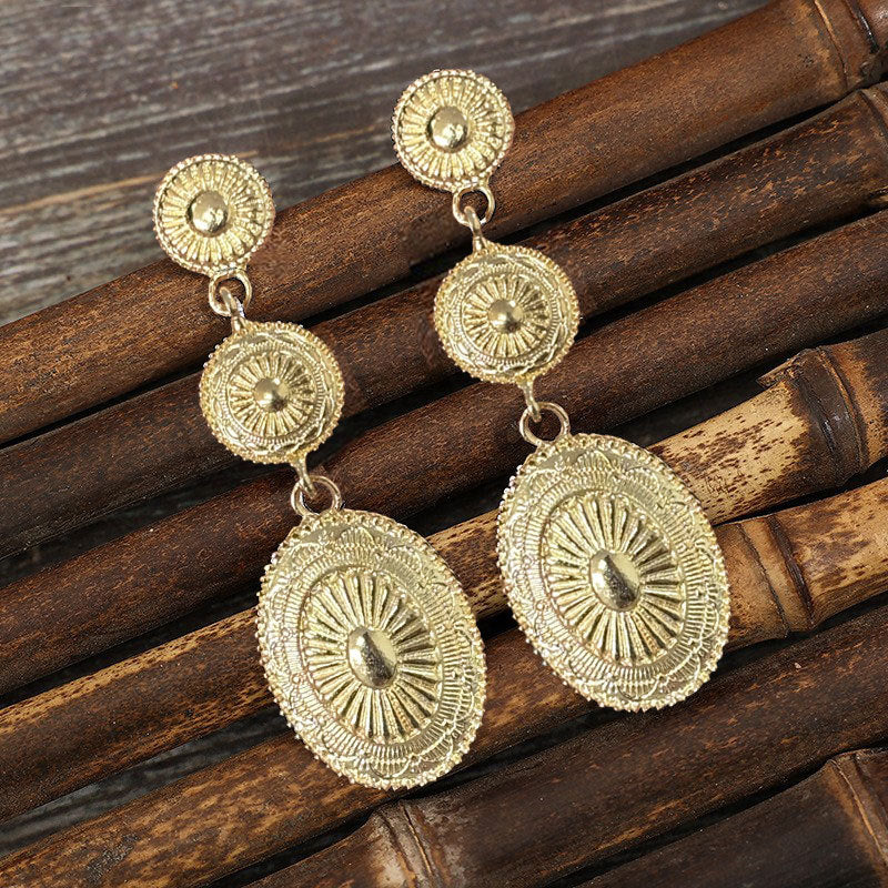 Vintage Bohemian Ethnic Style Pumpkin Pattern Earrings
