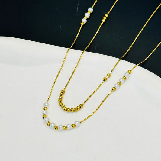 Women's Little Golden Beans Titanium Steel Light Necklaces