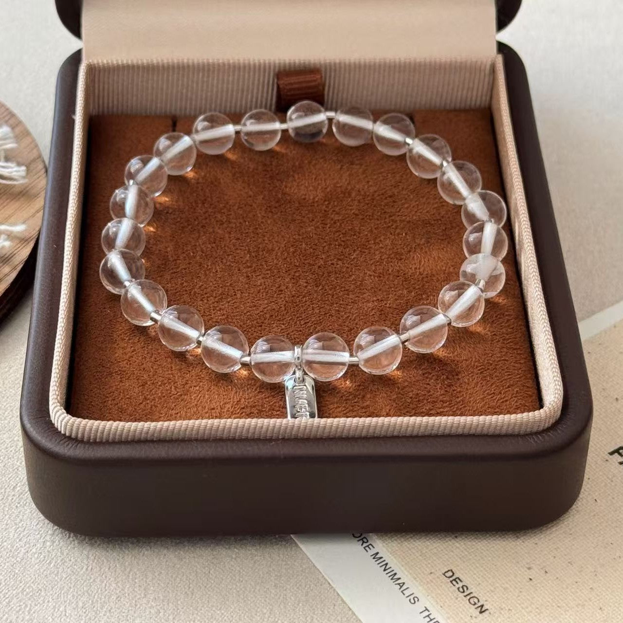 Women's & Men's Korean Style Black Agate White Crystal Bracelet