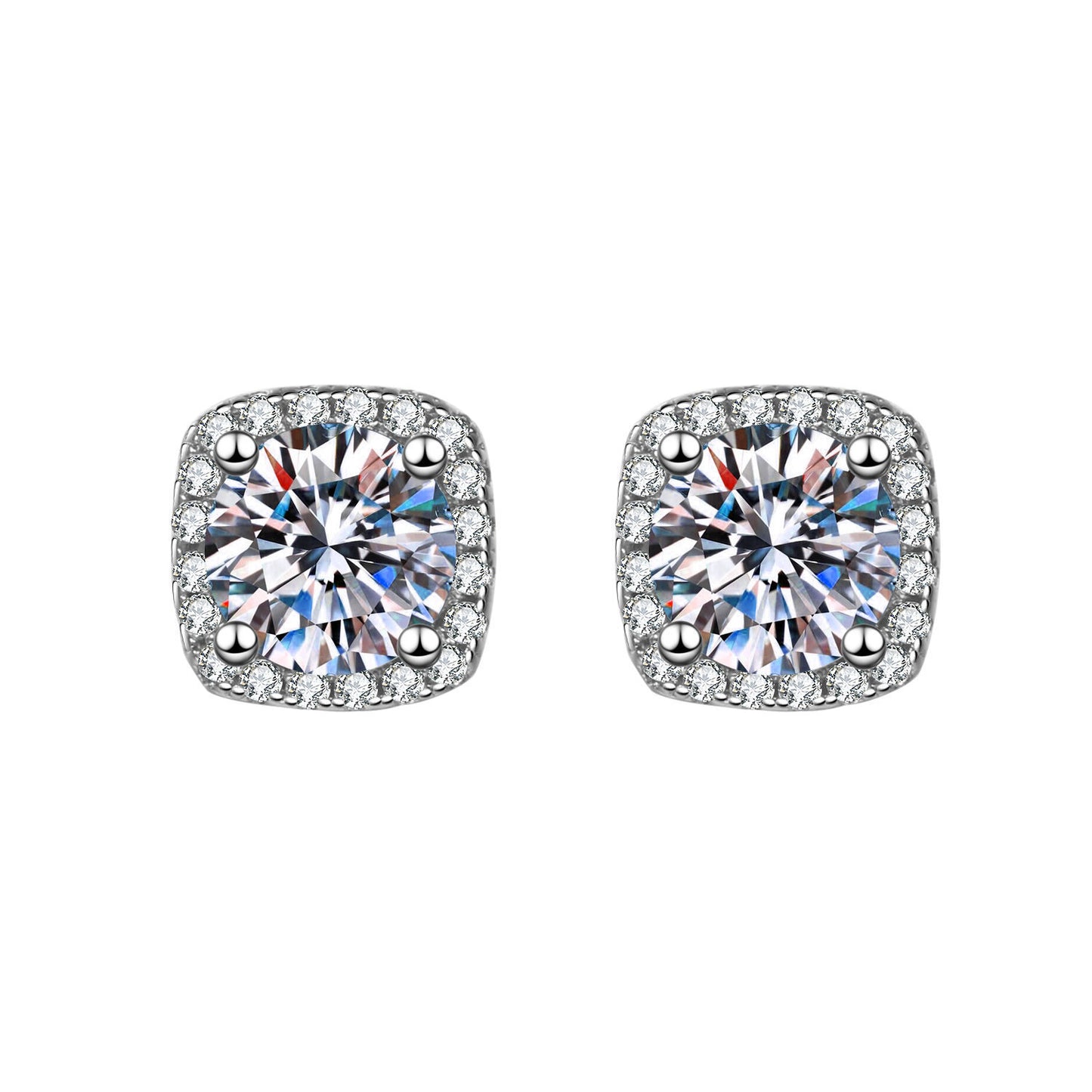 Women's Korean Square Bag Diamond Suit Auricular Stud Earrings