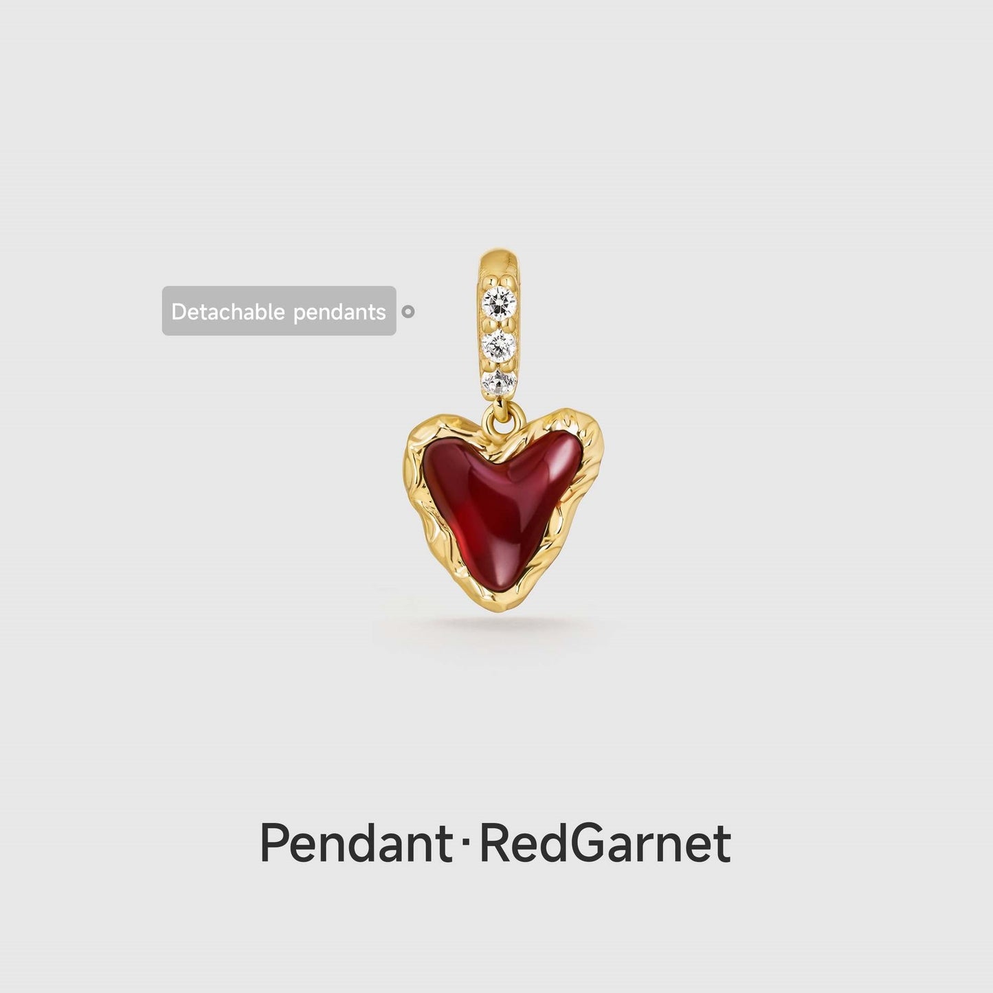 December Style Love Color Series Zircon Gold Pendant