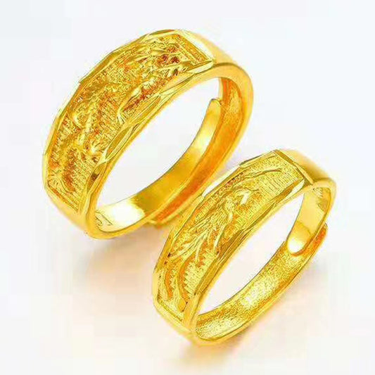 Women's Starry Sky Couple Brass Gold-plated Glossy Retro Rings