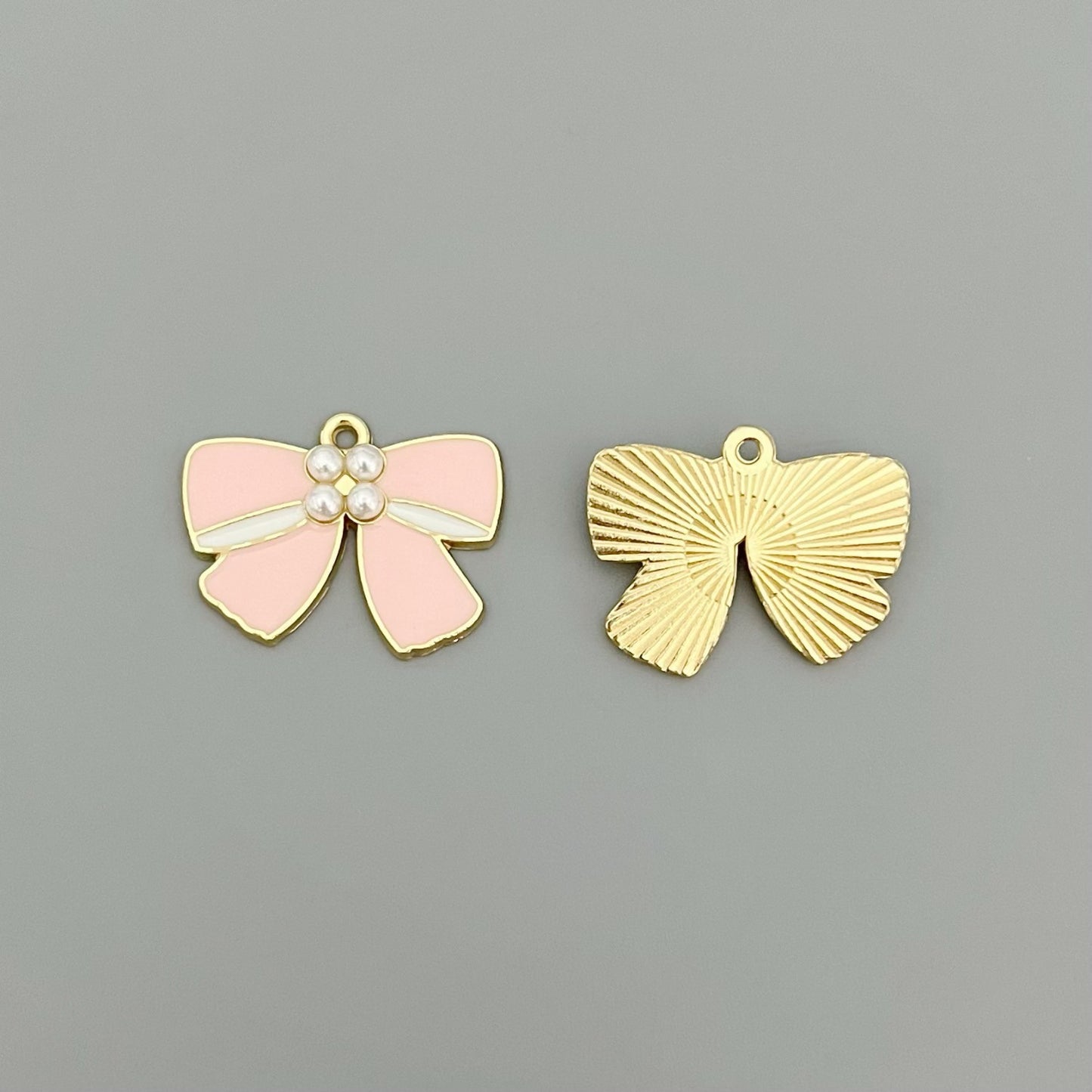Style Oil Dripping Alloy Bow Handmade Hair Cute Pendants