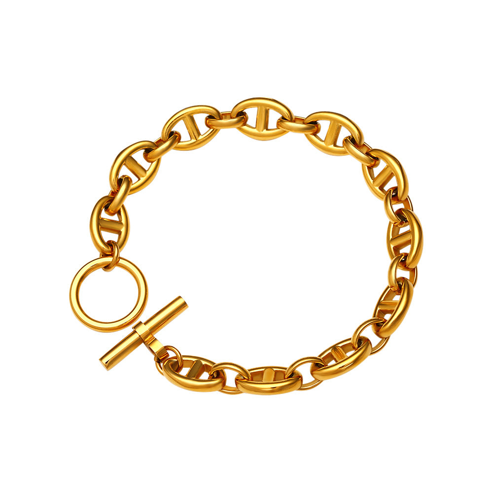 Style Trendy Jewelry Gold-plated Stainless Steel Bracelets