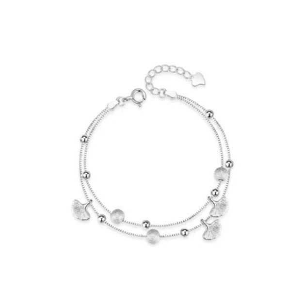 Sterling Sier Simple Fresh Accessories Leaf Gifts Bracelets