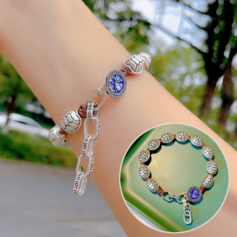 Women's Chinese Ethnic Style Green Phantom Quartz Bracelets