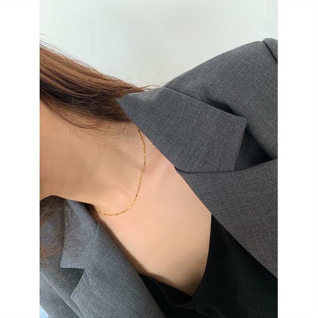 Women's Sterling Sier Sequins Sequin Simple Design Light Necklace