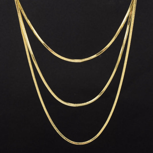 Women's Light Luxury Plain Square Snake Bone Necklaces