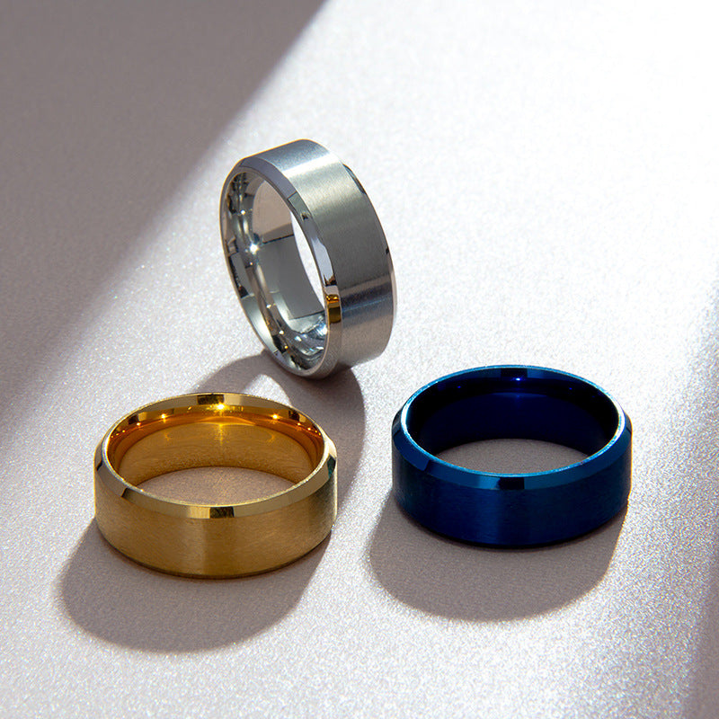 Men's Matte Stainless Steel Simple Fashion Accessories Rings
