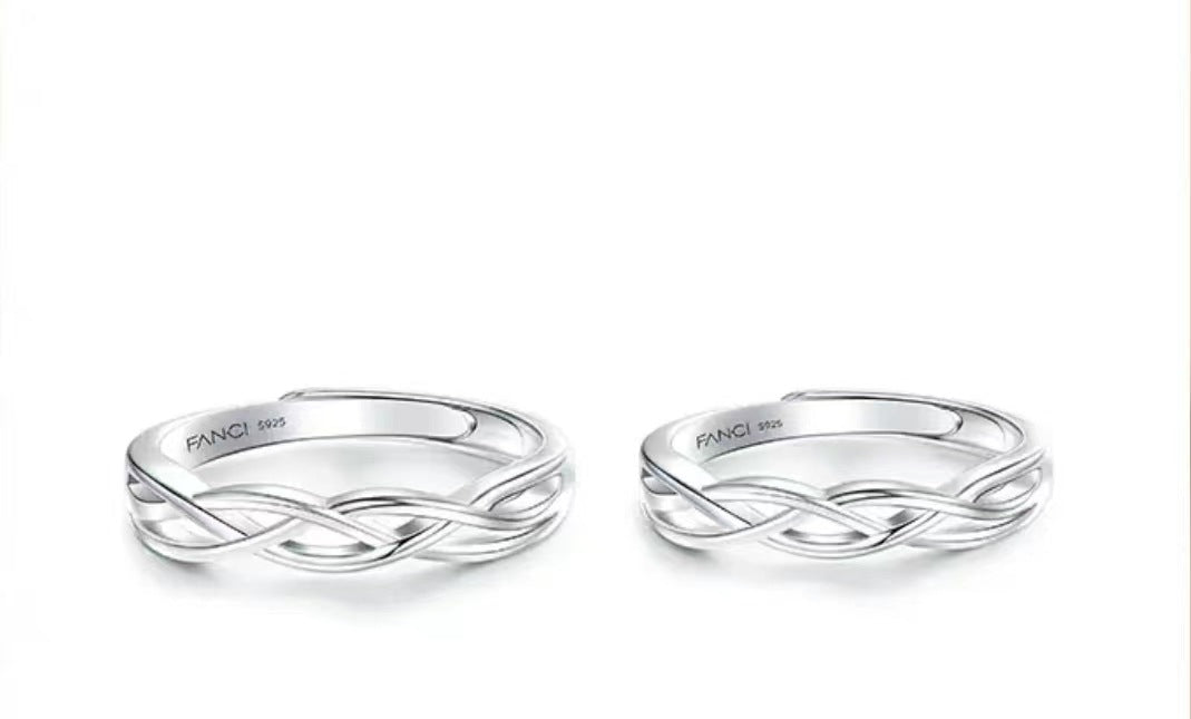 Women's & Men's Fan Home With Female Mobius Couple Fashion Simple Opening Rings