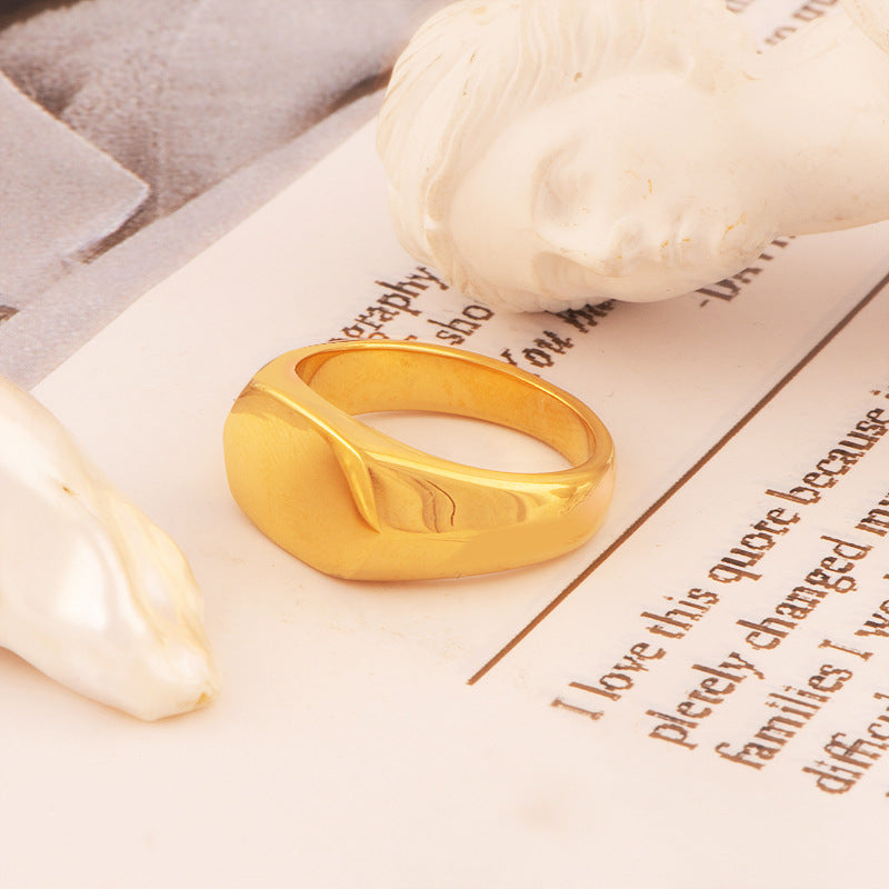 Nordic Light Luxury Simplicity Trendy Oval Flat Hot Rings
