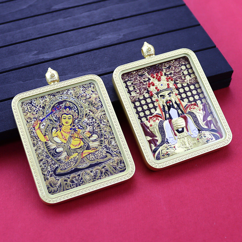 Three-dimensional Five-master Hand Painted Golden Outline Black Gold Pendants