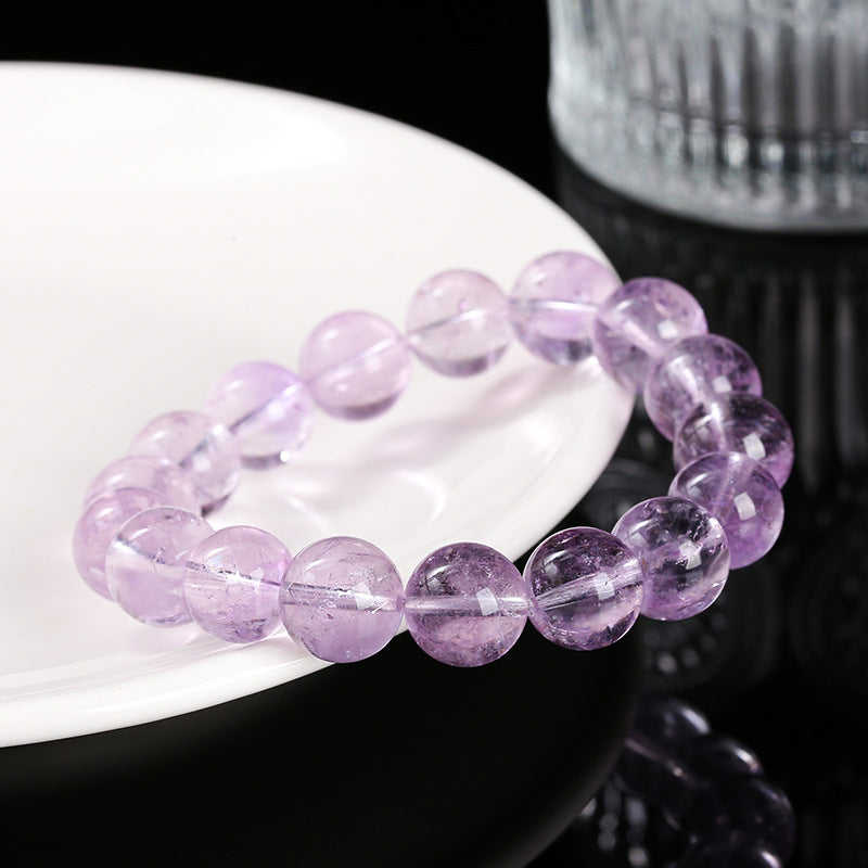 Natural Iced Lavender Amethyst Crystal Transparent Bracelets