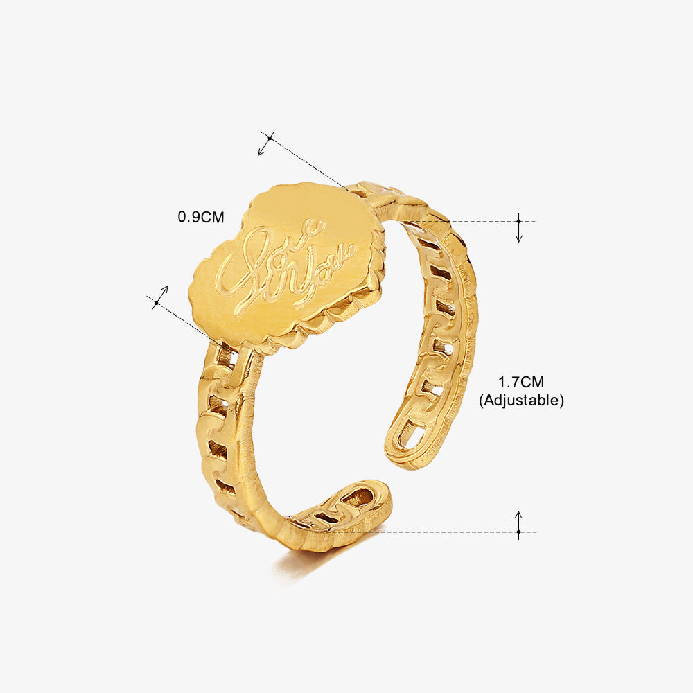 Women's Fashion Stainless Steel Love Heart-shaped Popular Rings