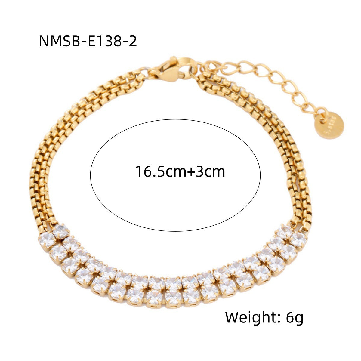 Women's Titanium Steel Gold-plated Stainless Inlaid Zircon Bracelets