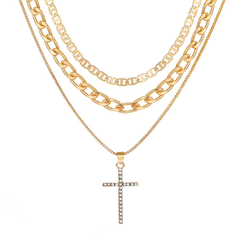 Artificial Short Pearl Creative Cross Retro Necklaces