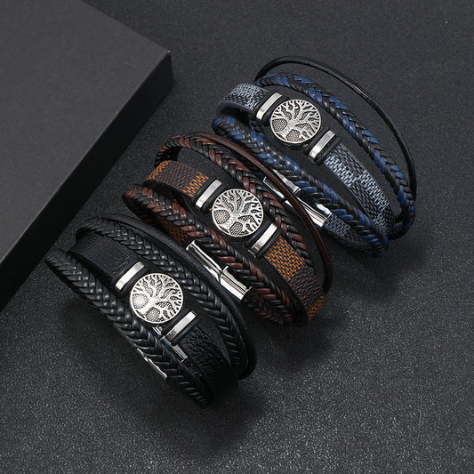 Men's Woven Leather String Punk Fashion Trend Bracelets