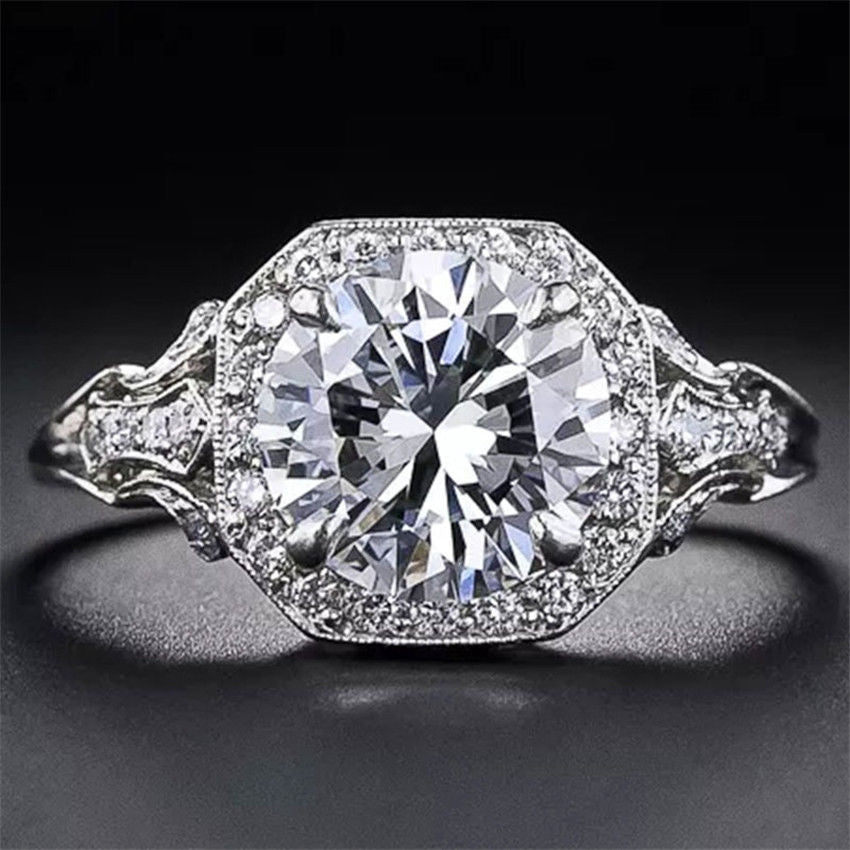 Eight Hearts Arrows Zircon Female Sier Rings