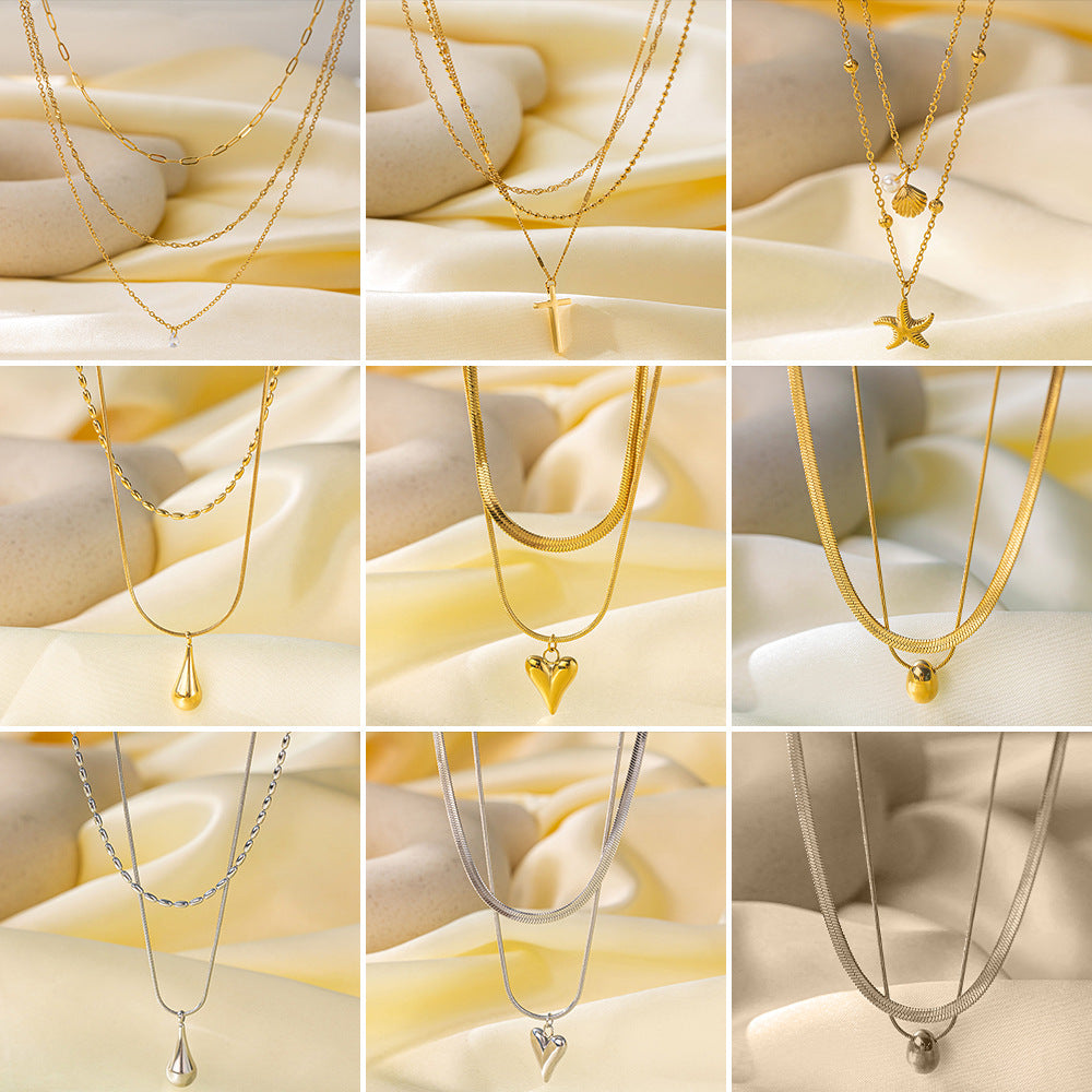 Exquisite Titanium Steel Female Versatile Personality Necklaces