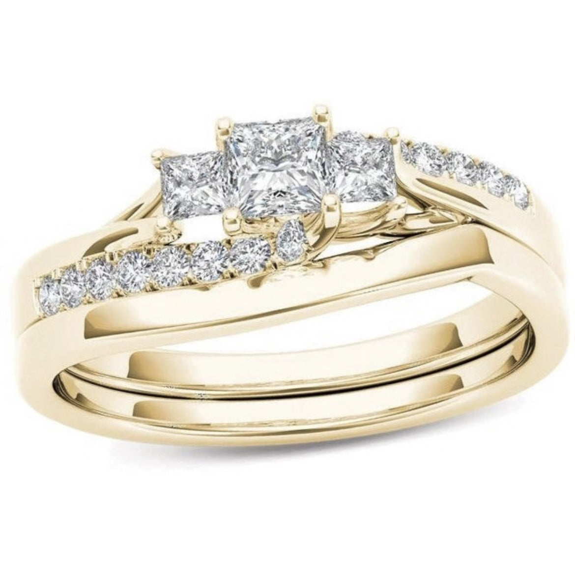 Pretty Innovative Square Diamond Couple Hand Ring