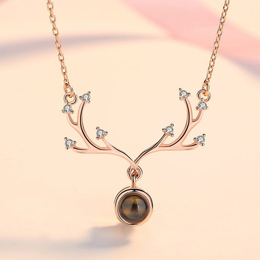 Type Love You Language Projection Titanium Necklaces